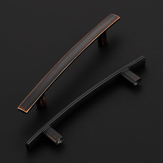 30 Pack Cabinet Handles 4" Hole Center - Curved Cabinet Pulls Oil Rubbed Bronze Drawer Pulls for Kitchen Cupboard Solid Hardware for Dresser Drawer Arch Hardware