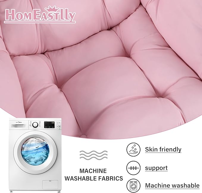 Large Lazy Chair with Ottoman, Accent Reading Chair with a Throw Pillow, Cozy Lounge Armchair, Leisure Sofa Chair for Living Room, Bedroom, Dorm, Peach Pink