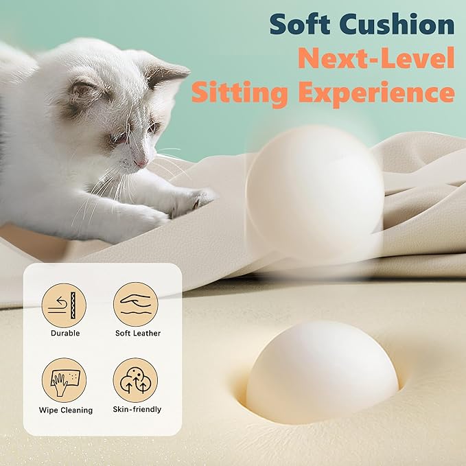 GABRYLLY Office Criss Cross Chair with Footrest, Big and Tall Executive Chair with Wide Seat,Reversible Armrest,Wheels, Lumbar Pillow and 120°Tilt,Computer Desk Chair for Gaming,Meditation,Ivory