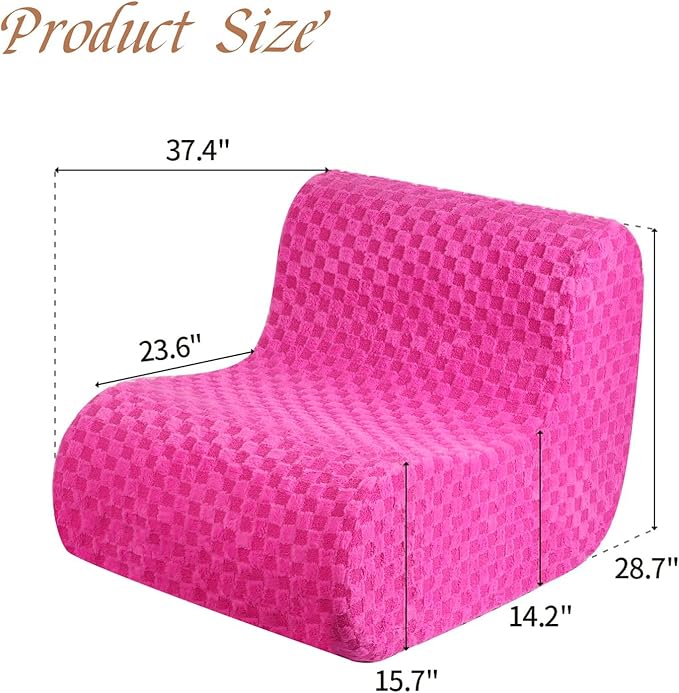 Bean Bag Chairs for Adults, Comfy Floor Sofa with Memory Foam, Giant Bean Bag Couch for Living Room Bedroom Dorm Office, Pink
