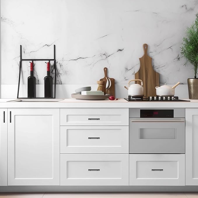 10 Pack Cabinet Handles 3" Hole Center - Curved Cabinet Pulls Black Drawer Pulls for Kitchen Cupboard Solid Hardware for Dresser Drawer Arch Hardware
