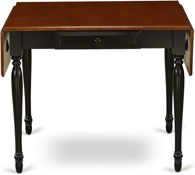 East West Furniture MZAV3-BCH-W 3 Piece Dinette Set for Small Spaces Contains a Rectangle Dining Table with Dropleaf and 2 Kitchen Dining Chairs, 36x54 Inch, Black & Cherry