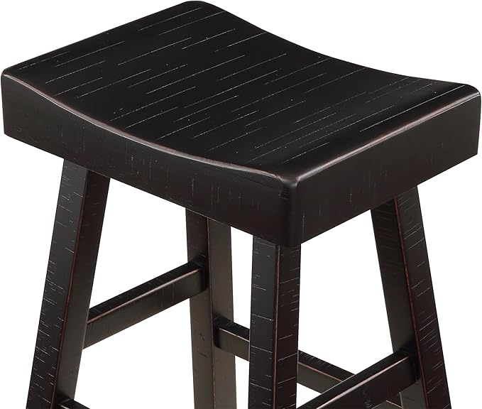 Lexicon Bar Table Set for 3, Small Kitchen Table Set Kitchen Island Table with 3 Saddle Bar Stools, 4 Piece Dining Table Set for Breakfast Nook, Living Room, Apartment, Pub Height, Black