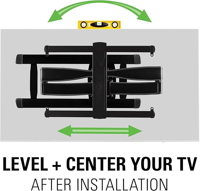 SANUS Full Motion TV Wall Mount for 42” to 90” TVs up to 125lbs – Extend, Swivel, Tilting TV Mount - Easy 3 Step DIY Install w/ Included Hardware - Black Finish