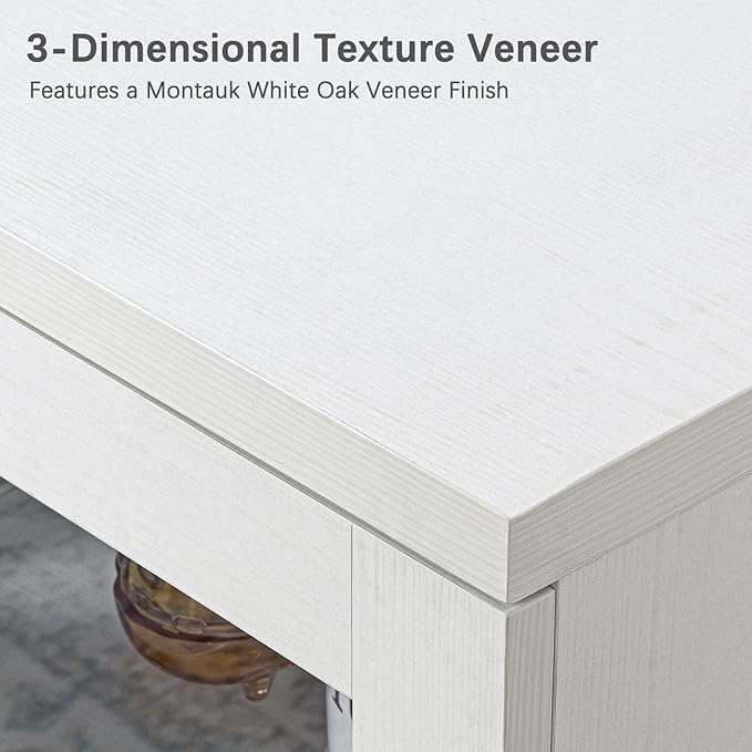 TV Stand for TVs up to 65 Inch, Entertainment Center with Storage Cabinets, Contemporary Modern TV Cabinet Media Console Table with Glass Doors for Living Room Bedroom, Montauk White