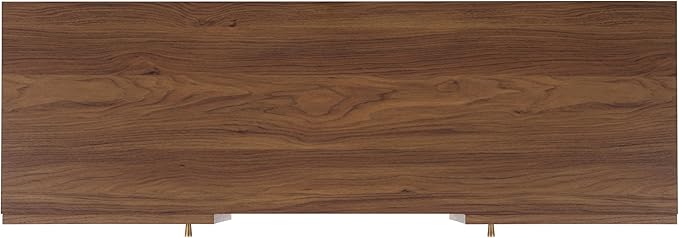 SAFAVIEH Ophelia TV Stand for up to 55" Flatscreen – Walnut, 2 Doors with Interior Storage, 2 Open Shelves, Entertainment Media Console (MED9615A)