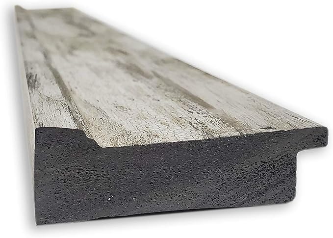 Amanti Art Silver Bathroom Mirror for Over Sink, 29x23 Crackled Metallic Rectangle Vanity Mirror, Medium Rustic Farmhouse Frame, Hangs Horizonally and Vertically, Bathroom Wall Decor, Beveled Edge