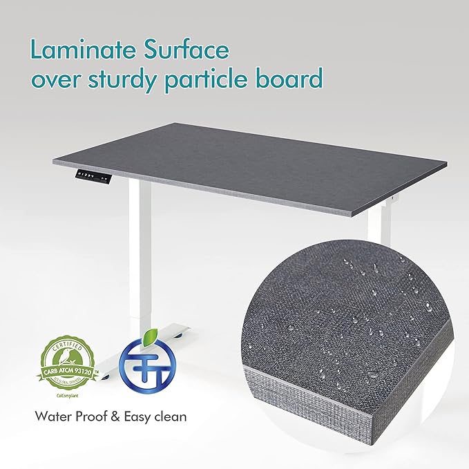 Kaboon Universal Tabletop 59.1"x23.62", Solid One-Piece Melamine Table Top, Double Desk L-Desk DIY, Home and Office Countertop, Fabric Blue