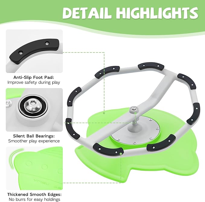 Spinning Chair for Autistic Kids, Non-Slip Sensory Spinning Chair, Sit and Spin Autism Toys Training Body Coordination (Green)