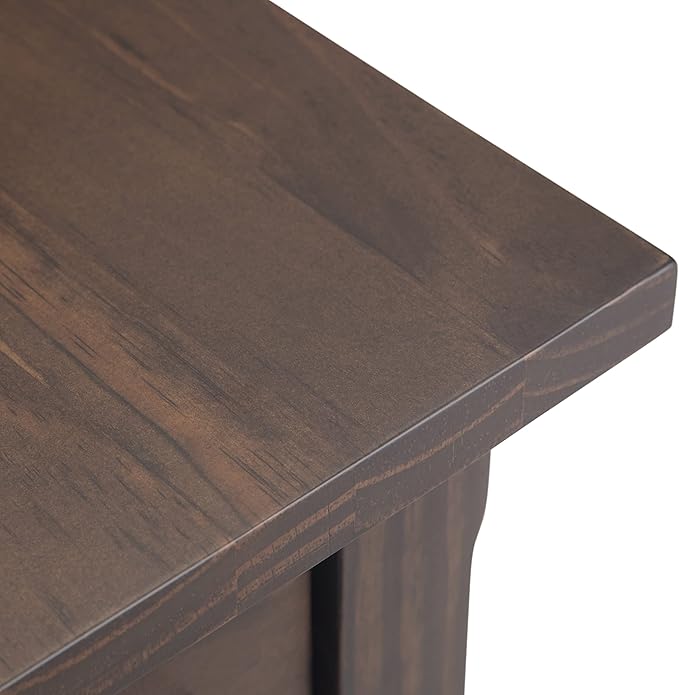 SIMPLIHOME Kitchener SOLID WOOD 14 inch Wide Rectangle Contemporary Narrow Side Table in Warm Walnut Brown for the Living Room and Bedroom
