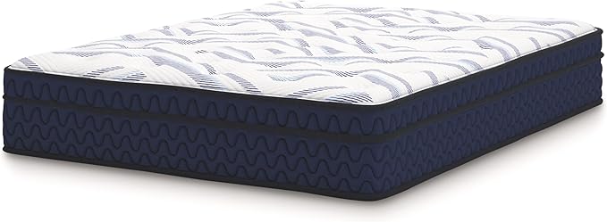 Signature Design by Ashley King Size Stack 12 Inch Hybrid Medium Plush Cooling Gel Infused Memory Foam Mattress for Pressure Relief, Fiberglass Free, Mattress in A Box