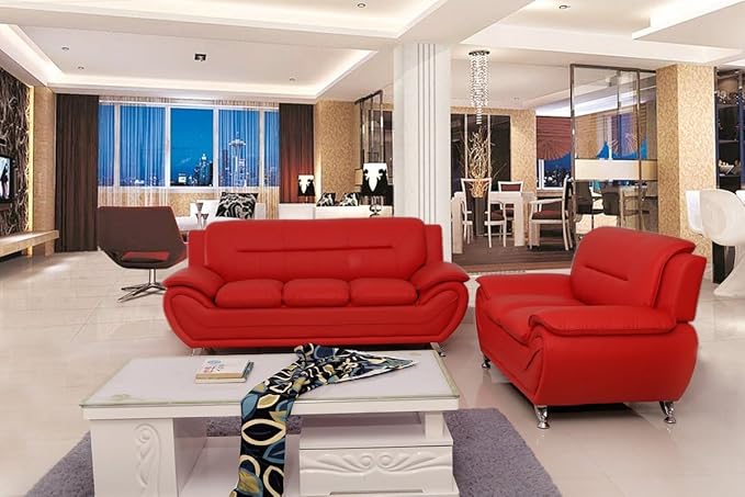 Container Furniture Direct Michael Sofa And Loveseat Red