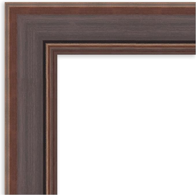 Amanti Art Brown Bathroom Mirror for Over Sink, 35x46 Moab Brown Bronze Rectangle Vanity Mirror, X-Large Modern Frame, Hangs Horizonally and Vertically, Bathroom Wall Decor, Non-Beveled Edge