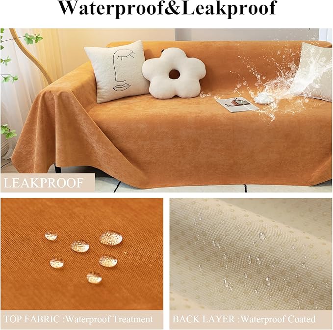 STACYPIK Orange Dogs Sofa Cover Waterproof, Non Slip Couch Cover for Sectional, Anti-Scratch Furniture Protector for 2 Cushion Couch, Loveseat Cover for Pets, Outdoor Multi-use Sofa Slipcover-71X118I