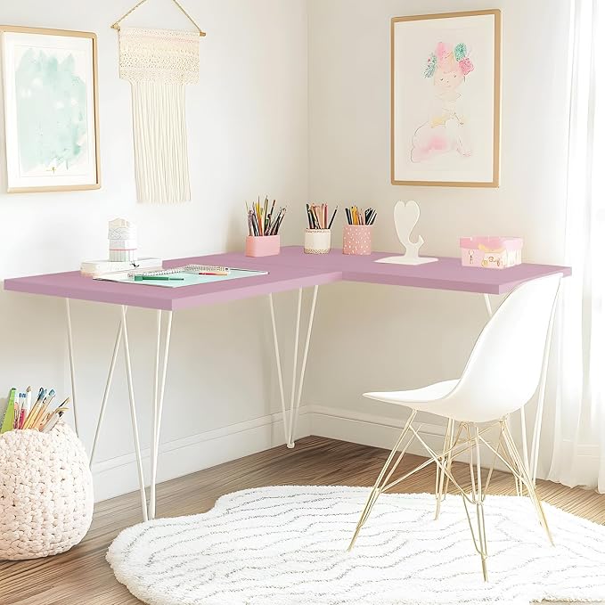 Kaboon Universal Tabletop 59.1"x23.62" Nostalgia Rose, Table Top only for Sit Stand Desk, Reversible Melamine Top,Double Desks Home Office