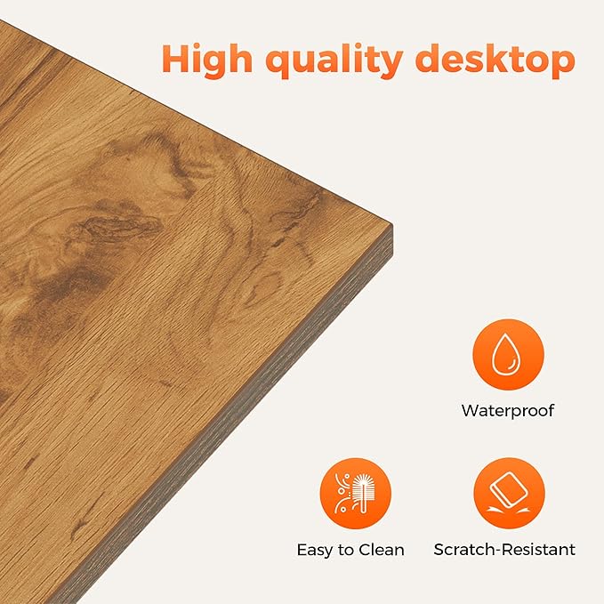 Computer Desk, Gaming Desk for Small Spaces, Modern Simple Style Table for Home Office, Study Student Writing Table (Caster, Light Antique, 48 inch)