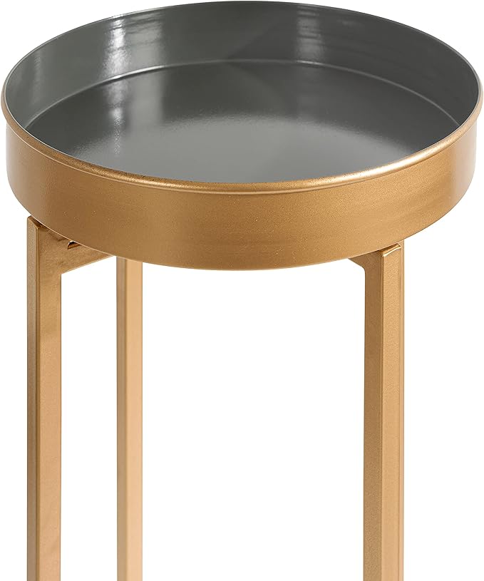 Kate and Laurel Celia Modern Side Table, Set of 2, Gray and Gold, Sophisticated End Tables for Storage and Display