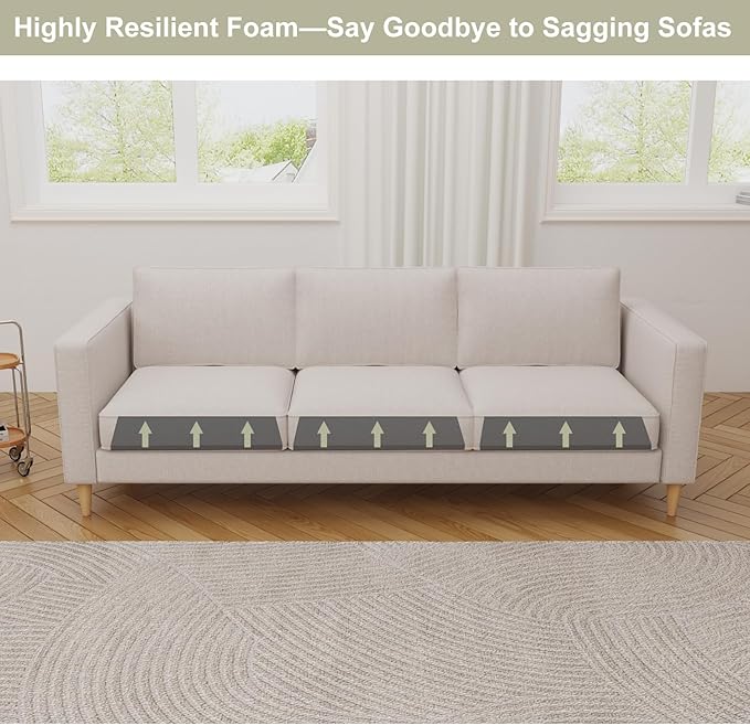Couch Cushion Support for Sagging Seat, High-Density Curved Foam Sofa Furniture seat Couch Cushions Support Repair, 20"x20" Black Set of 3
