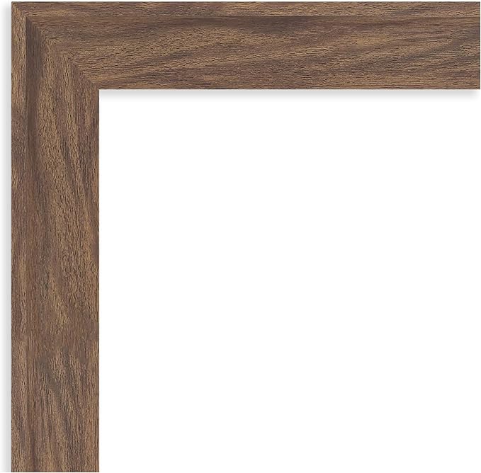 Amanti Art Brown Bathroom Mirror for Over Sink, 32x43 Pia Medium Brown Rectangle Vanity Mirror, X-Large Casual Frame, Hangs Horizonally and Vertically, Bathroom Wall Decor, Non-Beveled Edge