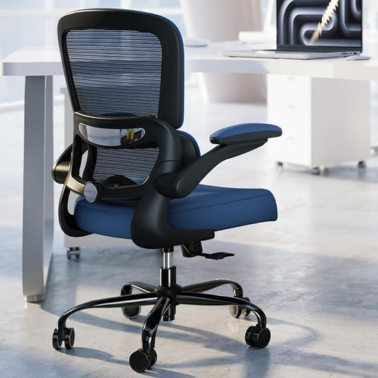 TRALT Office Chair - Ergonomic Desk Chair with Adjustable Lumbar Support, Mesh Computer Chair, Executive Chairs for Home Office Comfortable Lumbar Support (Deep Blue)
