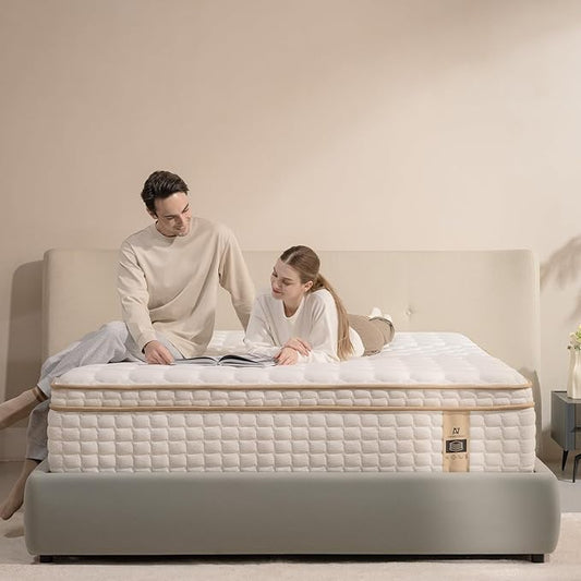Queen Mattress,14 Inch Queen Size Mattresses in a Box,Medium Firm Queen Hybrid Mattress,with Memory Foam and Individual Pocket Spring for Motion Isolation & Silent Sleep&& Pressure Relief，80" x 60"