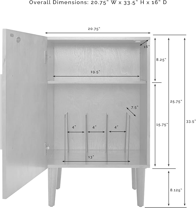 Crosley Furniture Everett Record Player Stand with Storage for Vinyl Records, Acorn