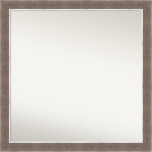 Amanti Art Brown Bathroom Mirror for Over Sink, 30x30 Noble Mocha Square Vanity Mirror, Large Casual Frame, Hangs Horizonally and Vertically, Bathroom Wall Decor, Non-Beveled Edge from WI, USA