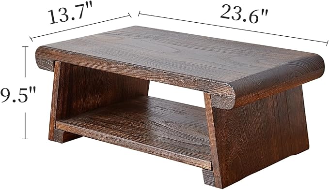 Folding Altar Table,Japanese Table for Sitting on The Floor,Low Wood Meditation Table,Foldable Floor Desk