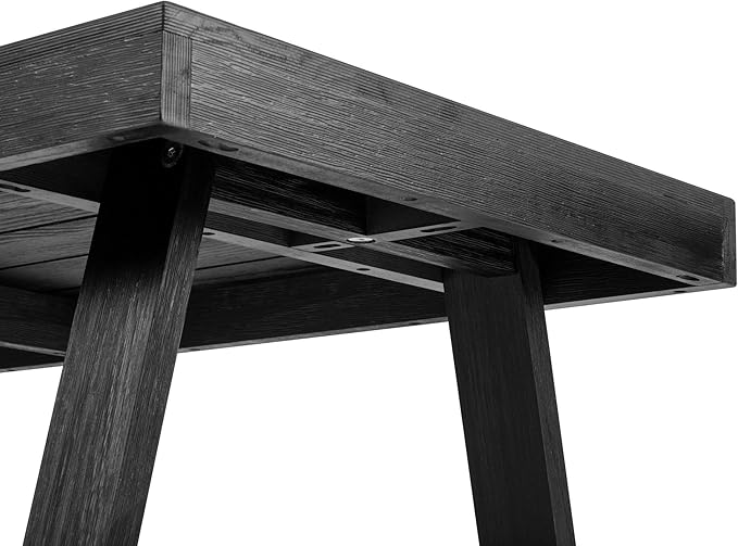 Plank+Beam Classic Rectangular Coffee Table, 40 Inch Farmhouse Coffee Table, Mini Center Tables for Small Spaces, Small Living Space Tea Table, Black Wirebrush