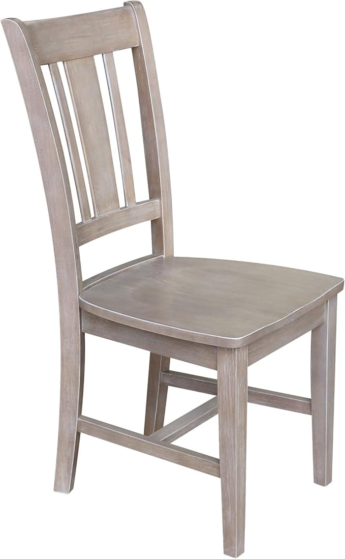 International Concepts Set of Two San Remo Splatback Chairs, Washed Gray Taupe