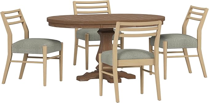 Christopher Knight Home Felly Dining Set, 20.25 "W x 24 "D x 34 "H, Natural Brown + Light Ash + Gray
