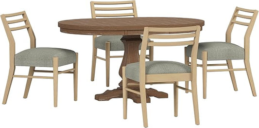 Christopher Knight Home Felly Dining Set, 20.25 "W x 24 "D x 34 "H, Natural Brown + Light Ash + Gray