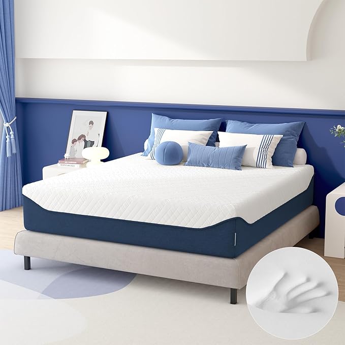 SDHYL Queen Mattress, 14 Inch Gel Infused Memory Foam Mattress for Good Sleep, Bed in a Box Mid Firm CertiPUR-US Certified & Fiberglass Free, Washable Cover, 80"*60"