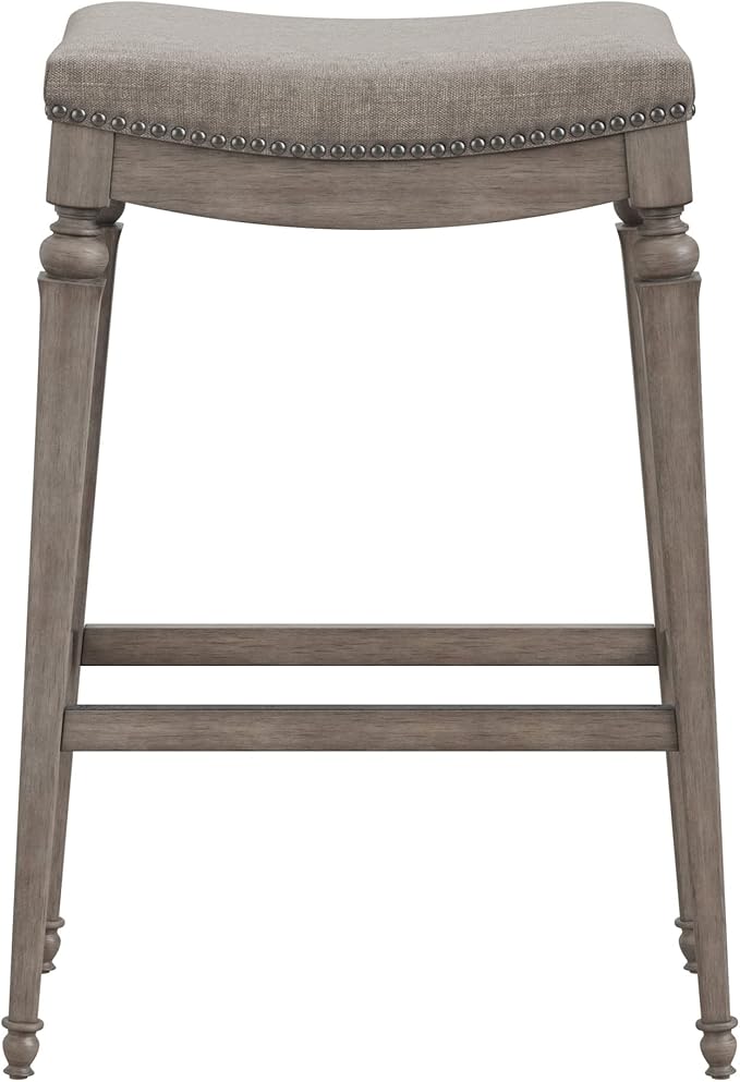 Hillsdale Furniture Vetrina Backless Non-Swivel Counter Stool, Weathered Grey