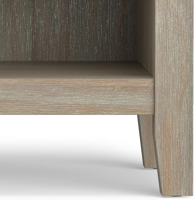 SIMPLIHOME Artisan SOLID WOOD 24 inch Wide Transitional Bedside Nightstand Table in Distressed Grey for the Living Room and Bedroom
