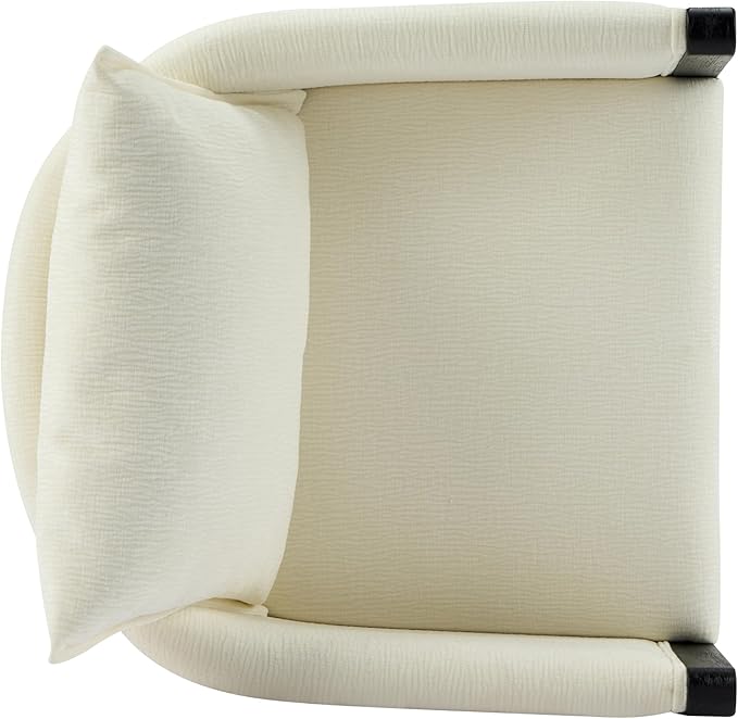 Christopher Knight Home Lucid Linen Upholstered Dining Chairs Set of 2, Rubber Wood Dining Room Chairs, Modern Armchair, Extra Seating for Dining Room, Versatile Indoor Furniture, White + Black