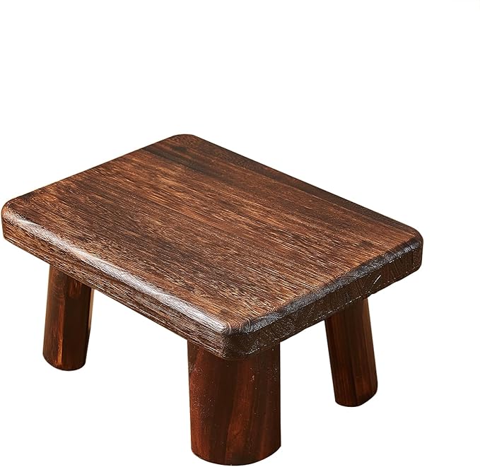 Wood Stool & Bench - Kids, Small, Kitchen Step, Wooden Steps & Plant Stand (14.2"x10.2"x7.1")