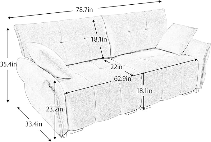 Modern Chenille Fabric 2-Seat Loveseat Sofa, Premium Upholstery Living Room Couch with Tufted Backrest & Comfortable Armrests and High-Resilience Memory Foam Cushions,White