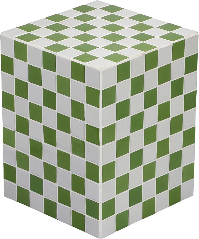 JONATHAN Y END2000J Callista 18" Modern Bohemian Ceramic Tiled Rectangle End Table, Side Table, Accent Table for Living Room, Bedroom, Green/Light Gray