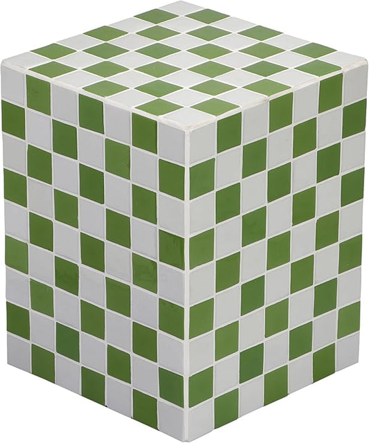 JONATHAN Y END2000J Callista 18" Modern Bohemian Ceramic Tiled Rectangle End Table, Side Table, Accent Table for Living Room, Bedroom, Green/Light Gray