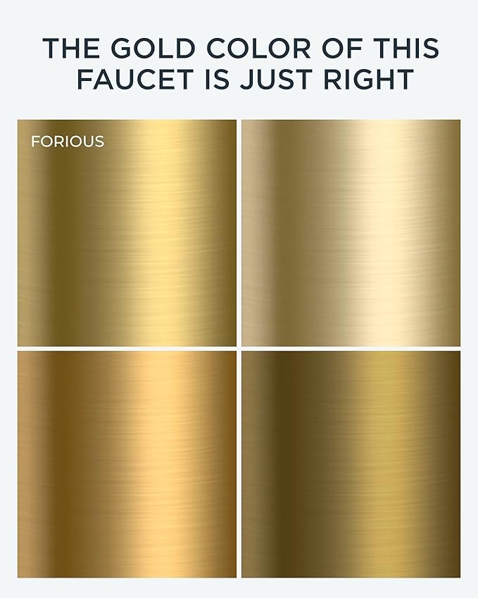FORIOUS Brushed Nickel and Gold Bathroom Faucet 3 Hole, Lead-Free 8 in Widespread Bathroom Vanity Faucet Brushed Gold and Silver with Metal Pop-up Drain, cUPC Supply Hoses, and 1.2 GPM Spare Aerator
