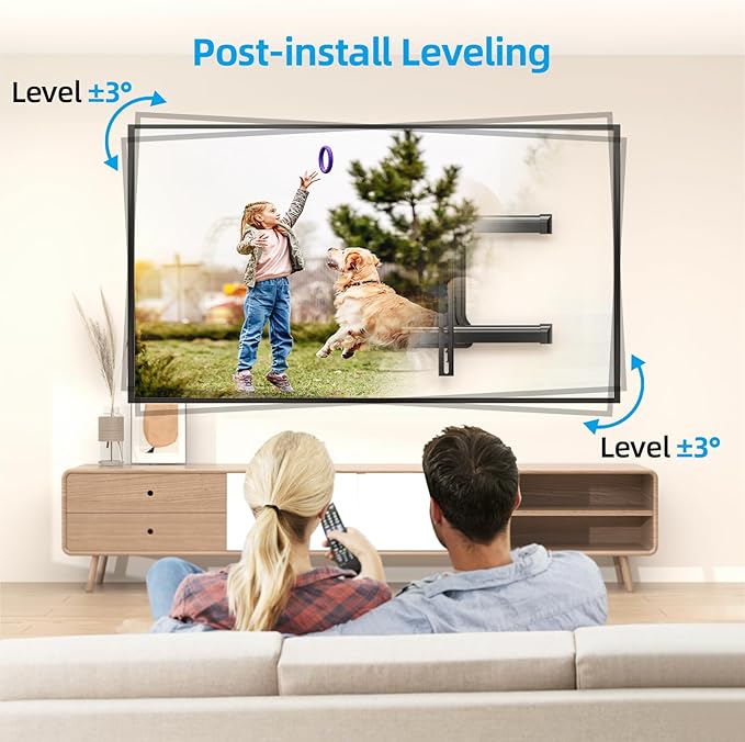Pre-Assembled Corner TV Wall Mount for 32-80" TVs, Full Motion with Smooth Gliding Extension, 30" Long Arm, Single Stud Installation Holds 100lbs, Max VESA 600x400mm
