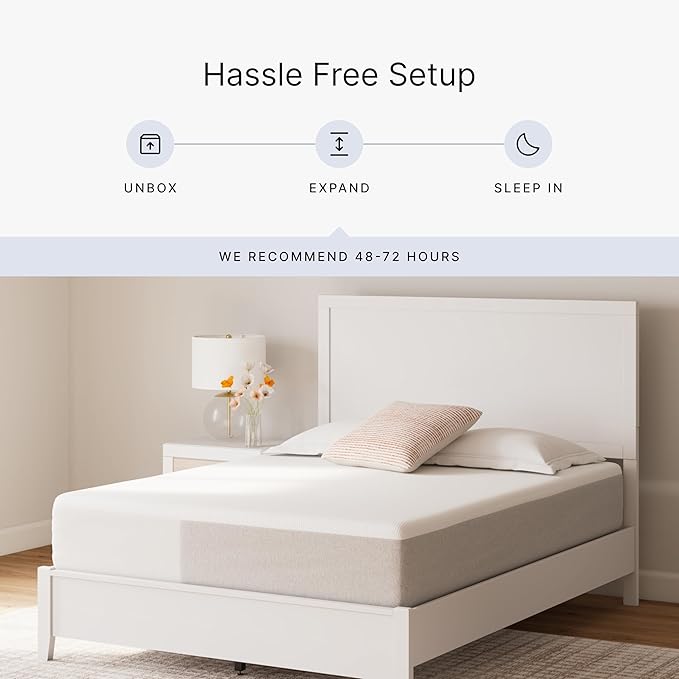 Signature Design by Ashley California King Size Cool Max 12 Inch Medium Plush Cooling Gel Infused Memory Foam Mattress for Pressure Relief, Fiberglass Free, Mattress in A Box