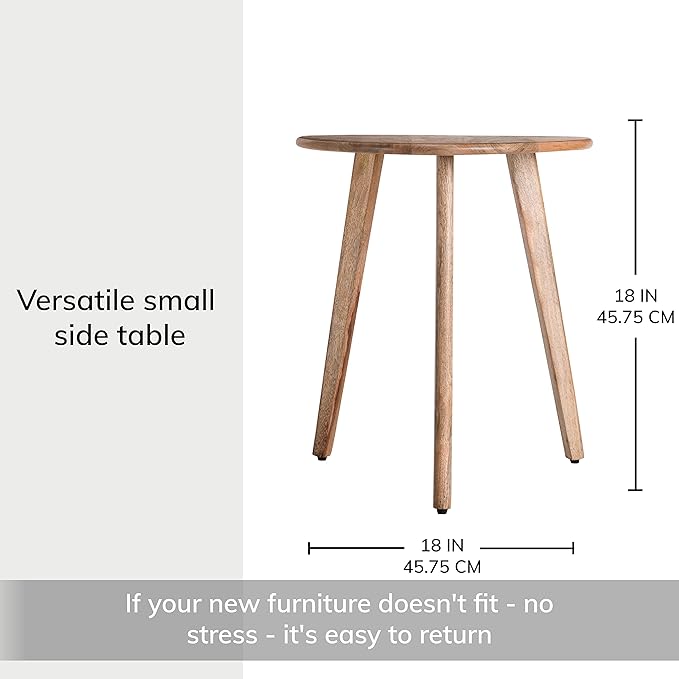 MH London Side Table - Wandsworth Wooden End Table - Exclusively Designed Hand Crafted Small Tables - Contemporary Triangle End Table for Living Room, Bedroom Bedside Tables and Office