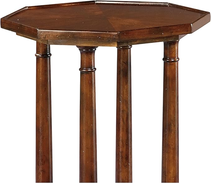 Hekman Furniture Bald Head Island Round Side Table – Macadamia Finish, Single Shelf, Sunburst Veneer Top with Raised Edge, Rustic American Cherry Veneers & Select Solids, Mid Century Home Furniture