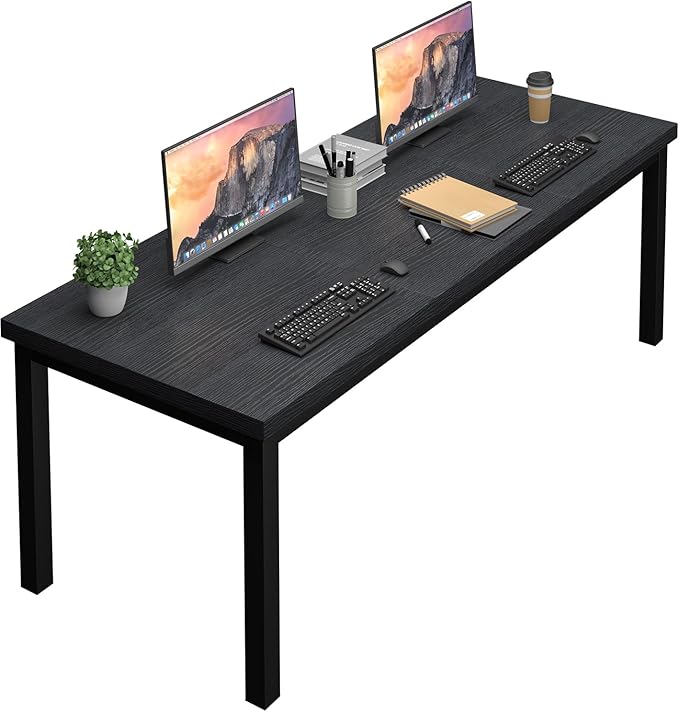 70.8 Inch Large Computer Desk, Long Gaming Table, Modern Two Person Desk Large Executive Office Desks, Double Desk at Home, Perfect for Work, Gaming, Studying, and Writing, Etc. Black.