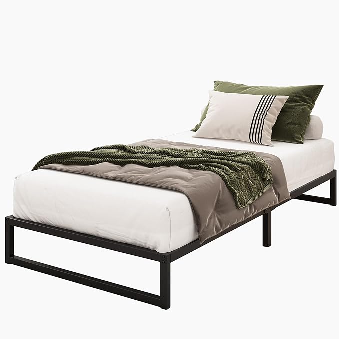 9 Inch Twin XL Bed Frames Heavy Duty Sturdy Metal Platform Bed Frame No Box Spring Needed, Noise Free, Easy Assembly, Black