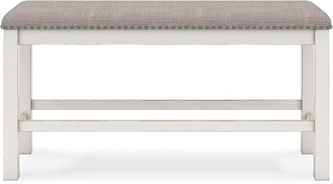 Signature Design by Ashley Robbinsdale 49" Counter Height Dining Bench, Antique White