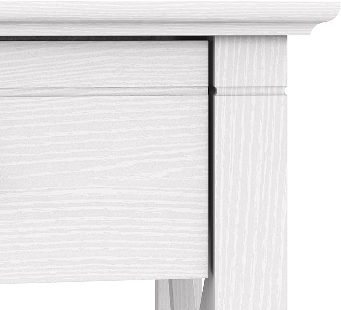 Bush Furniture Key West End Table with Storage in Pure White Oak