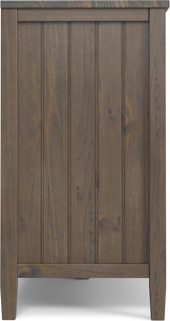 SIMPLIHOME Lev SOLID WOOD 53 Inch Wide Contemporary TV Media Stand in Smoky Brown for TVs up to 60 Inches, For the Living Room and Entertainment Center